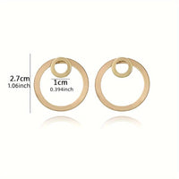Minimalist Geometric Double Circle Drop Earrings