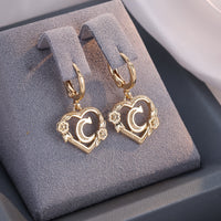 Dainty Initial Heart Hoop Earrings