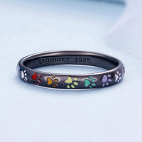 Sterling silver ring with paw-shaped design
