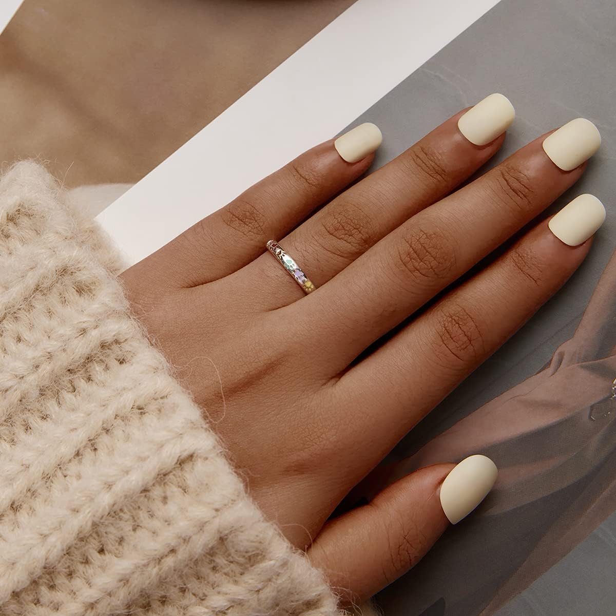 Sterling silver ring with paw-shaped design
