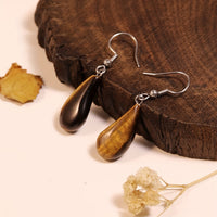 Elegant Tiger Eye Water Drop Design Earrings
