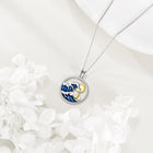 Ocean Wave Sun & Sailboat Pendant Necklace