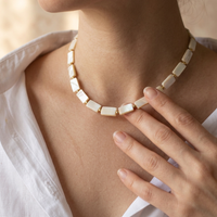 Natural Stone Geometric Ocean Beadwork Necklace