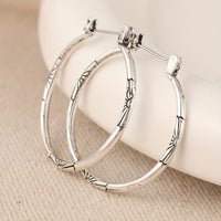 Vintage Artisan Floral Hoop Earrings