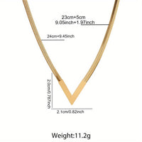 Sleek Minimalist Chain V-Shaped Pendant Necklace