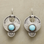 Vintage Round Turquoise Drop Earrings