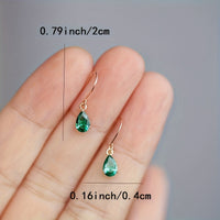 Elegant Baroque Court Style Green Zirconia Earrings