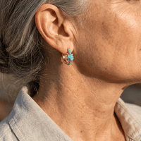 Vintage Turtle Earrings with Synthetic Turquoise