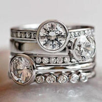 Stylish Wide Inlay Cubic Zirconia Band Ring