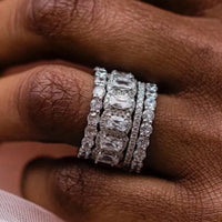 Classic Bridal Style 4-Piece Stackable Zirconia Ring Set