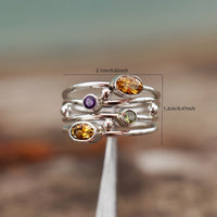 Bohemian Multicolor Gemstone Stacking Ring