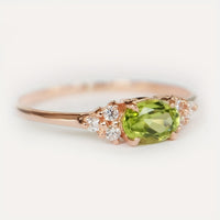 Bohemian Style Classic Oval Zirconia Rose Gold Plated Ring