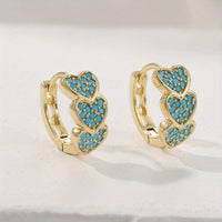 Elegant Turquoise Heart Shaped Design Hoop Earrings