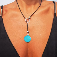 Vintage Style Boho Turquoise Pendant Necklace
