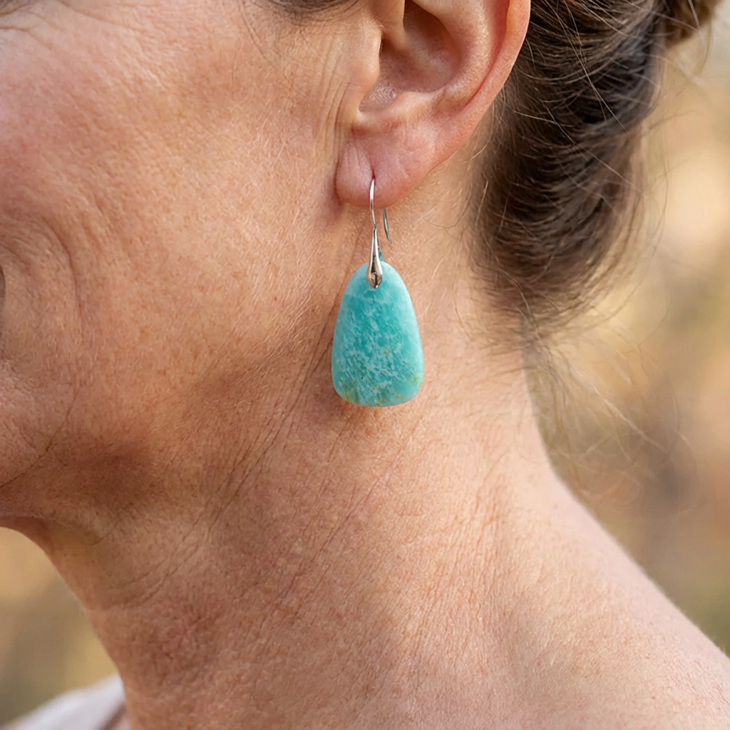 Antique Turquoise Stone Earrings