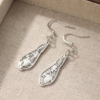 Elegant Vintage Spoon Silvery Earrings