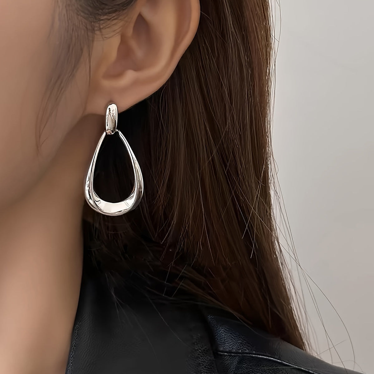 Elegant Classic Polished Zinc Alloy Teardrop Dangle Earrings