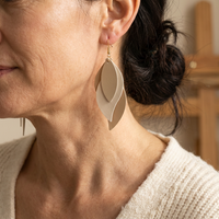 Vintage Layered Ivory Petal Lightweight Drop Earrings