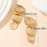 Hammered Gold Disc Statement Earrings