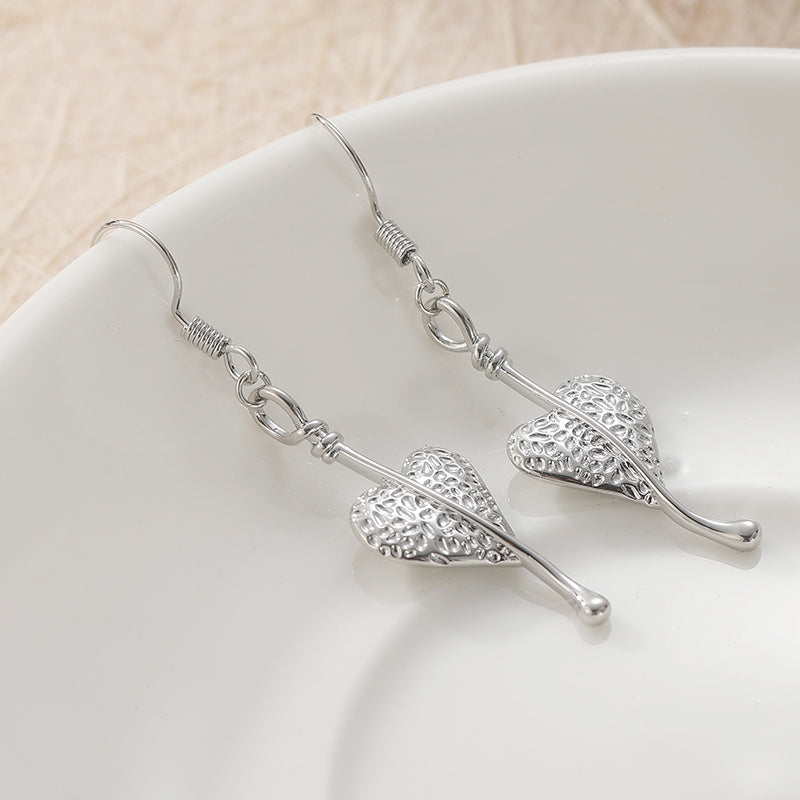 Bohemian Heart Shaped Irregular Plant Leaf Dangle Earrings