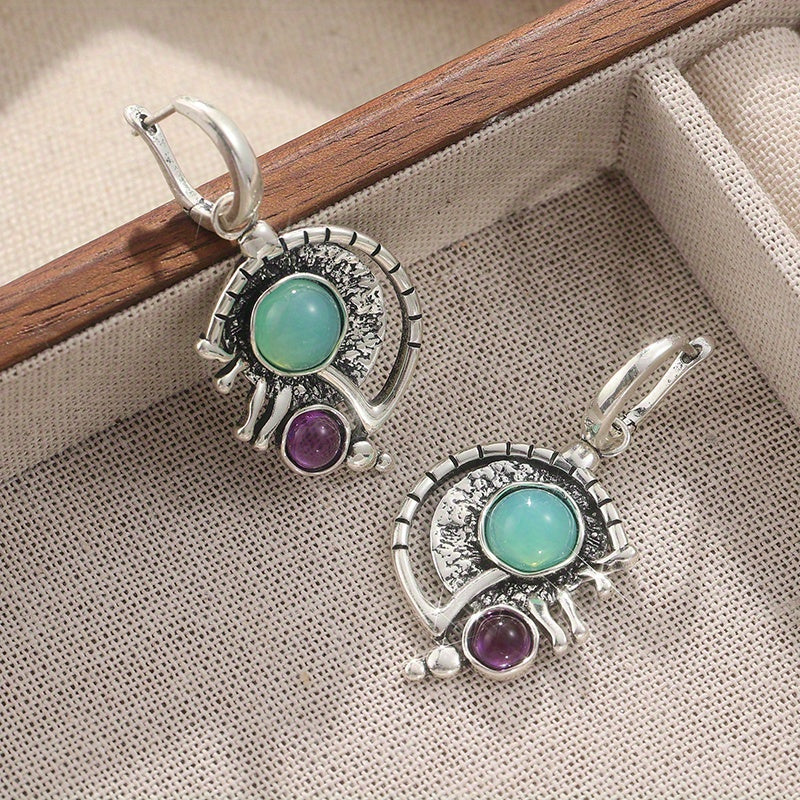 Elegant Bohemian Resin Stone Earrings