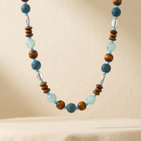 Vintage Bohemian Ceramic Glass Bead Choker Necklace