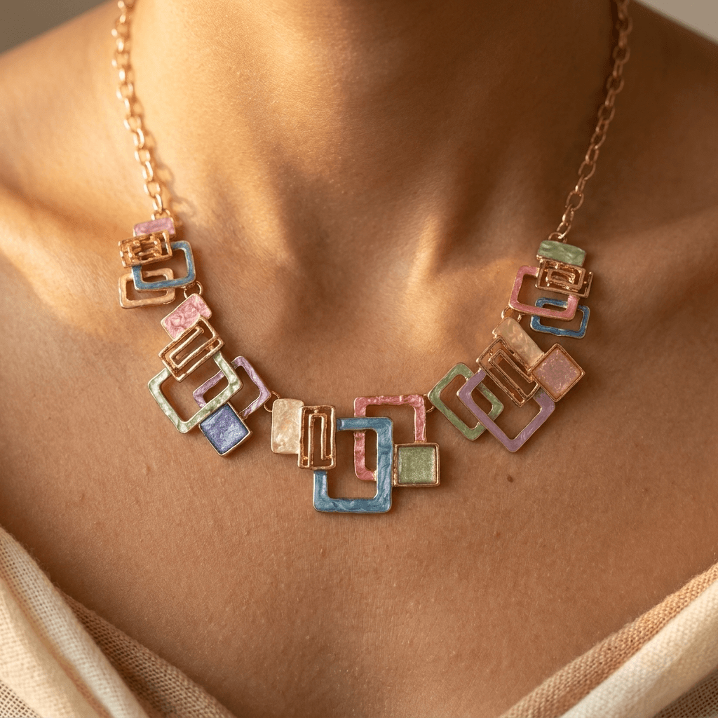 Geometric Square Hollow Jewelry Set