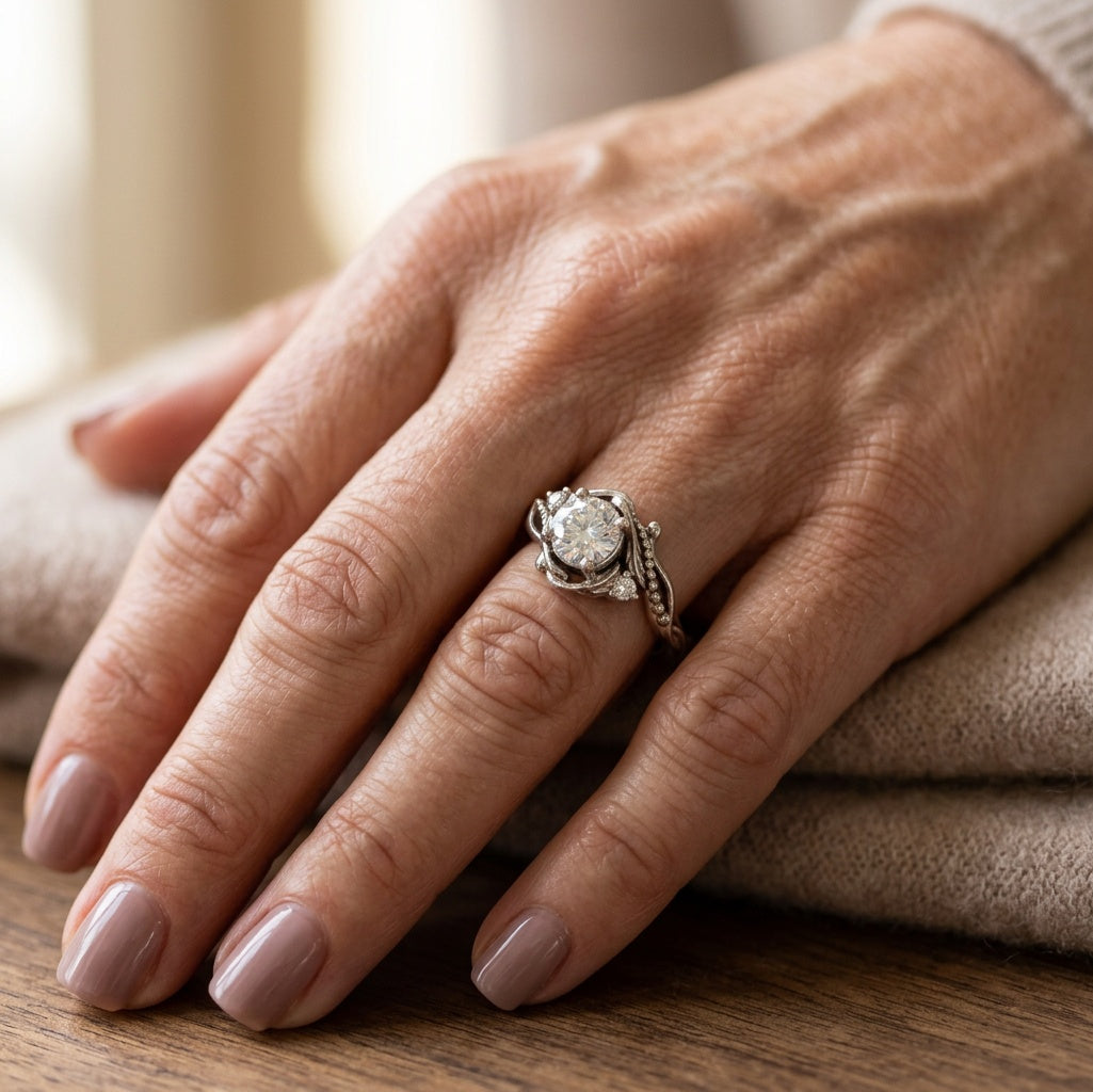 Seraphine Silver Branch Ring with Luminous Zirconia