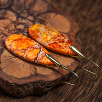Bohemian Orange Natural Stone Drop Earrings