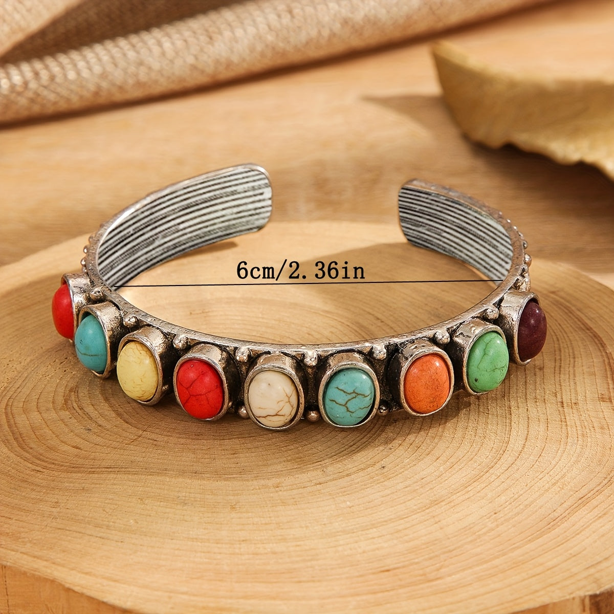 Vintage Style Multistone Turquoise Cuff Bracelet