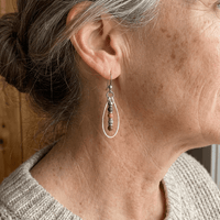 Teardrop Frame Bead Earrings
