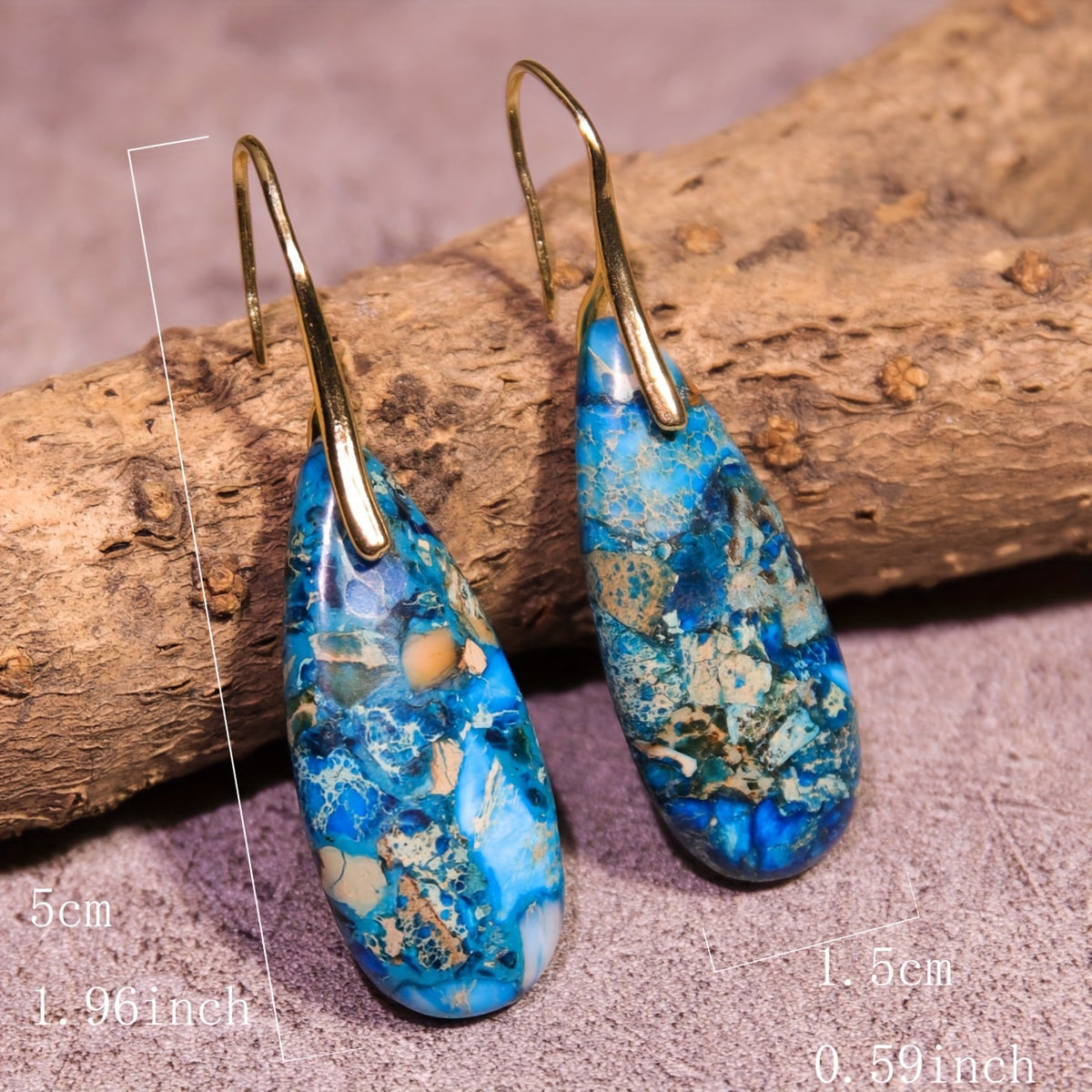 Bohemian Blue Multicolor Natural Stone Earrings