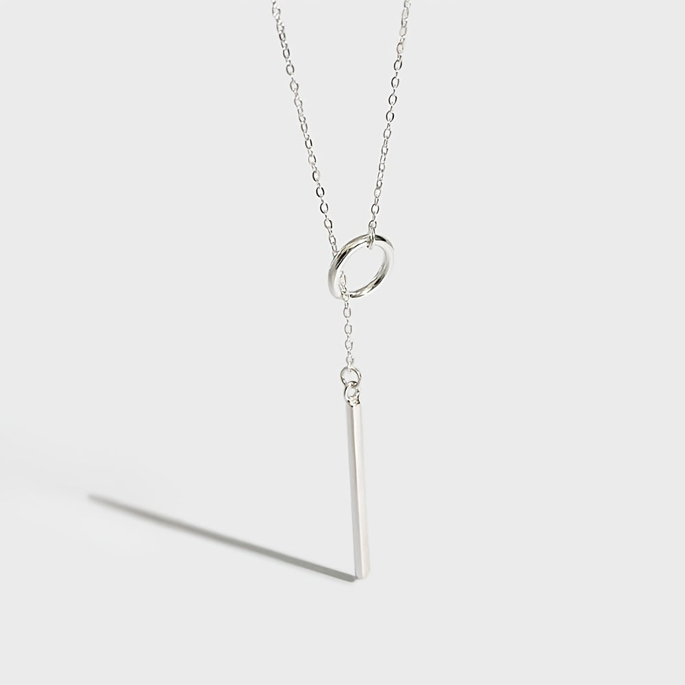 Modern Gold Y-Drop Necklace in Stainless Steel
