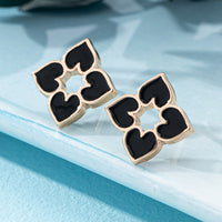 Elegant Enamel Heart Stud Earrings