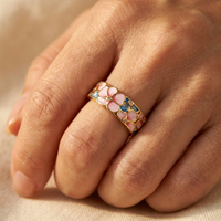 Elegant Enamel Engagement Ring For Women