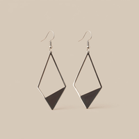 Modern Stainless Steel Geometric Diamond Drop Earrings