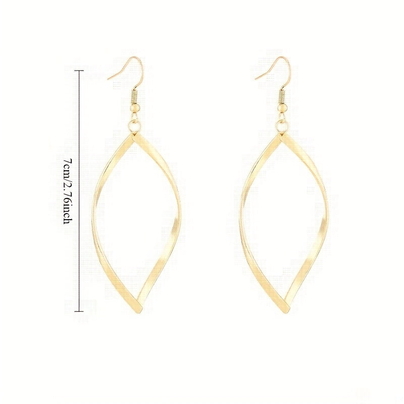 Twisted Sculpted Oval Silver Drop Earrings