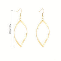 Twisted Sculpted Oval Silver Drop Earrings