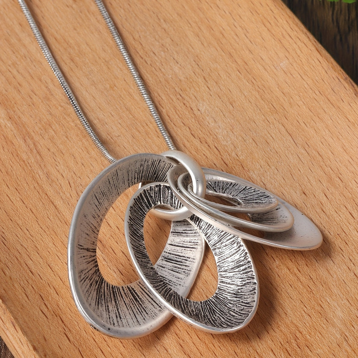 Vintage Silvery Multi Layer Necklace And Earrings Set