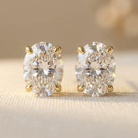 Simple Shiny Oval Stud Earrings