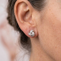 Love Knot Cross Design Anniversary Stud Earrings
