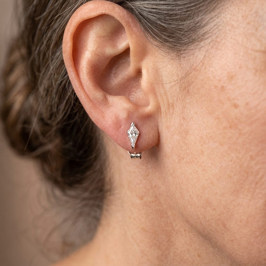 Kite Cut Diamond Stud Earrings