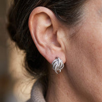 Intertwined Diamond Knot Stud Earrings