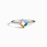 Personalized Baguette Birthstones Ring