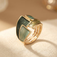 Green Enamel Gold Ring