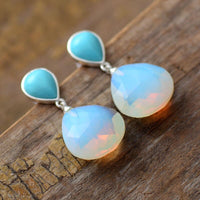 Bohemian Opal Waterdrop Dangle Earrings