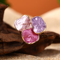 Bohemian Enamel Geometrical Irregular Square Ring