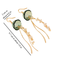 Gold Plated Glass Jellyfish Dangle Earrings