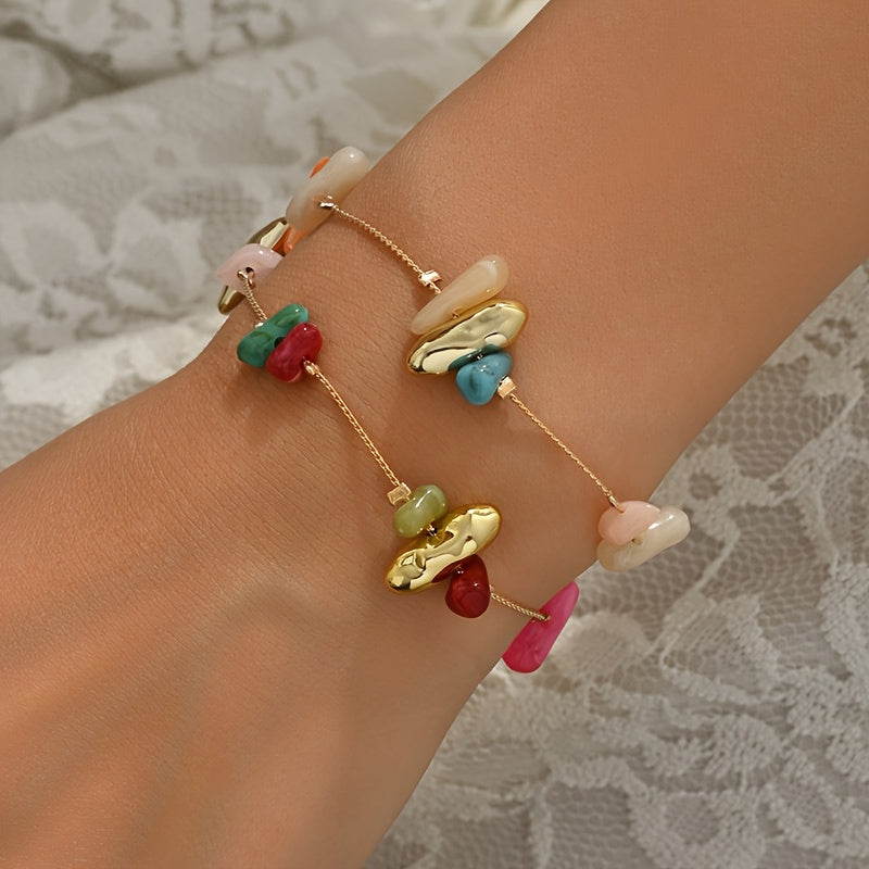 Boho Multicolor Beaded Charm Bracelet