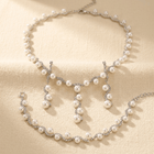 Pearl Jewelry Set Necklace Earrings Bracelet
